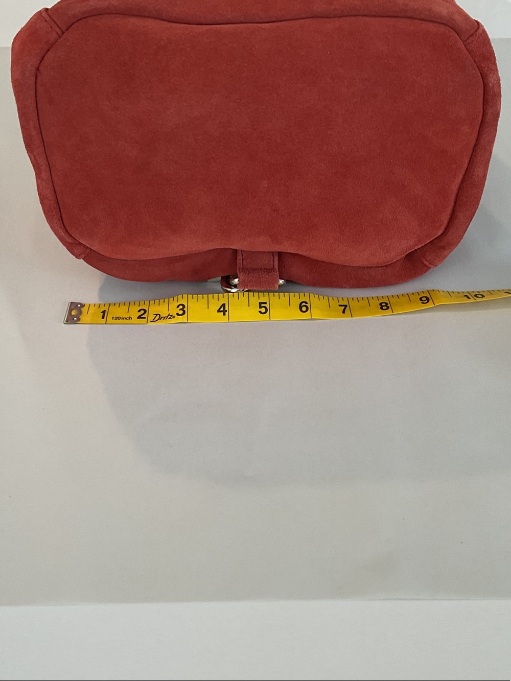 NWT Urban Outfitters Suede Drawstring Hobo Bag in Coral - Picture 15 of 16
